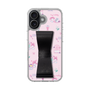 スリムプロテクションケース - STAND & RING RIBBON Black［ マイメロディ - リボン - カフェ ］