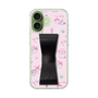 スリムプロテクションケース - STAND & RING RIBBON Black［ マイメロディ - リボン - カフェ ］