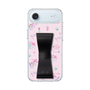 スリムプロテクションケース - STAND & RING RIBBON Black［ マイメロディ - リボン - カフェ ］