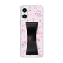スリムプロテクションケース - STAND & RING RIBBON Black［ マイメロディ - リボン - カフェ ］