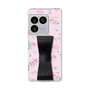 スリムプロテクションケース - STAND & RING RIBBON Black［ マイメロディ - リボン - カフェ ］