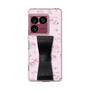 スリムプロテクションケース - STAND & RING RIBBON Black［ マイメロディ - リボン - カフェ ］