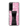 スリムプロテクションケース - STAND & RING RIBBON Black［ エスターバニー - Pattern ］