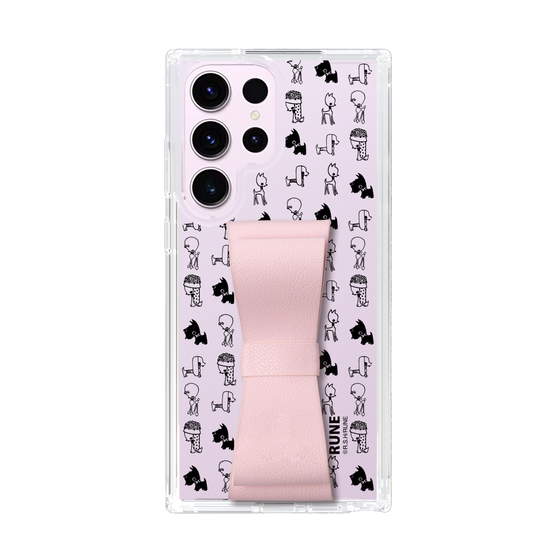 スリムプロテクションケース - STAND & RING RIBBON Sakura Pink［ 内藤ルネ - RUNE Animal Dog ］