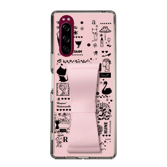 スリムプロテクションケース - STAND & RING RIBBON Sakura Pink［ 内藤ルネ - RUNE Girl Retro & Modern - Pink ］
