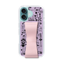 スリムプロテクションケース - STAND & RING RIBBON Sakura Pink［ 内藤ルネ - RUNE Girl Retro & Modern - Purple ］