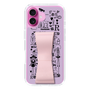 スリムプロテクションケース - STAND & RING RIBBON Sakura Pink［ 内藤ルネ - RUNE Girl Retro & Modern - Purple ］