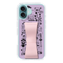 スリムプロテクションケース - STAND & RING RIBBON Sakura Pink［ 内藤ルネ - RUNE Girl Retro & Modern - Purple ］