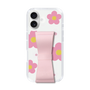 スリムプロテクションケース - STAND & RING RIBBON Sakura Pink［ 内藤ルネ - RUNE Flower - Pink ］