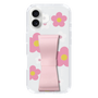 スリムプロテクションケース - STAND & RING RIBBON Sakura Pink［ 内藤ルネ - RUNE Flower - Pink ］