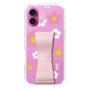 スリムプロテクションケース - STAND & RING RIBBON Sakura Pink［ 内藤ルネ - RUNE Flower - Pink ］