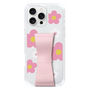 スリムプロテクションケース - STAND & RING RIBBON Sakura Pink［ 内藤ルネ - RUNE Flower - Pink ］
