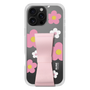 スリムプロテクションケース - STAND & RING RIBBON Sakura Pink［ 内藤ルネ - RUNE Flower - Pink ］