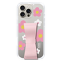 スリムプロテクションケース - STAND & RING RIBBON Sakura Pink［ 内藤ルネ - RUNE Flower - Pink ］