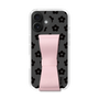 スリムプロテクションケース - STAND & RING RIBBON Sakura Pink［ 内藤ルネ - RUNE Flower - Black ］