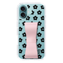 スリムプロテクションケース - STAND & RING RIBBON Sakura Pink［ 内藤ルネ - RUNE Flower - Black ］