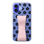 スリムプロテクションケース - STAND & RING RIBBON Sakura Pink［ 内藤ルネ - RUNE Flower - Black ］