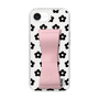 スリムプロテクションケース - STAND & RING RIBBON Sakura Pink［ 内藤ルネ - RUNE Flower - Black ］