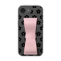 スリムプロテクションケース - STAND & RING RIBBON Sakura Pink［ 内藤ルネ - RUNE Flower - Black ］