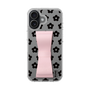 スリムプロテクションケース - STAND & RING RIBBON Sakura Pink［ 内藤ルネ - RUNE Flower - Black ］