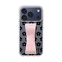 スリムプロテクションケース - STAND & RING RIBBON Sakura Pink［ 内藤ルネ - RUNE Flower - Black ］