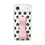 スリムプロテクションケース - STAND & RING RIBBON Sakura Pink［ 内藤ルネ - RUNE Flower - Black ］