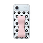 スリムプロテクションケース - STAND & RING RIBBON Sakura Pink［ 内藤ルネ - RUNE Flower - Black ］