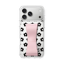 スリムプロテクションケース - STAND & RING RIBBON Sakura Pink［ 内藤ルネ - RUNE Flower - Black ］