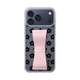 スリムプロテクションケース - STAND & RING RIBBON Sakura Pink［ 内藤ルネ - RUNE Flower - Black ］