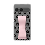スリムプロテクションケース - STAND & RING RIBBON Sakura Pink［ 内藤ルネ - RUNE Flower - Black ］