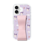 スリムプロテクションケース - STAND & RING RIBBON Sakura Pink［ クロミ - リボン - ガーリーフラワー ］