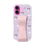 スリムプロテクションケース - STAND & RING RIBBON Sakura Pink［ クロミ - リボン - ガーリーフラワー ］