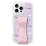 スリムプロテクションケース - STAND & RING RIBBON Sakura Pink［ クロミ - リボン - ガーリーフラワー ］