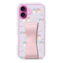 スリムプロテクションケース - STAND & RING RIBBON Sakura Pink［ リトルツインスターズ - リボン - ガーリーフラワー ］