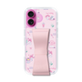 スリムプロテクションケース - STAND & RING RIBBON Sakura Pink［ マイメロディ - リボン - カフェ ］