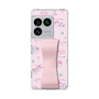スリムプロテクションケース - STAND & RING RIBBON Sakura Pink［ マイメロディ - リボン - カフェ ］