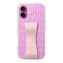スリムプロテクションケース - STAND & RING RIBBON Sakura Pink［ ひみつのアッコちゃん - 飾り模様 ］