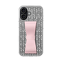 スリムプロテクションケース - STAND & RING RIBBON Sakura Pink［ ひみつのアッコちゃん - 飾り模様 ］