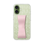 スリムプロテクションケース - STAND & RING RIBBON Sakura Pink［ ひみつのアッコちゃん - 飾り模様 ］