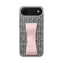 スリムプロテクションケース - STAND & RING RIBBON Sakura Pink［ ひみつのアッコちゃん - 飾り模様 ］