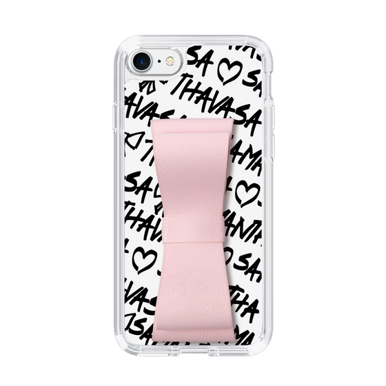 スリムプロテクションケース - STAND & RING RIBBON Sakura Pink［ Samantha Thavasa - スクリッタ - ホワイト ］
