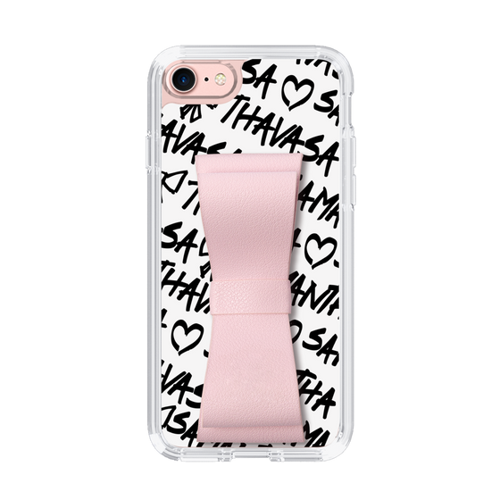 スリムプロテクションケース - STAND & RING RIBBON Sakura Pink［ Samantha Thavasa - スクリッタ - ホワイト ］