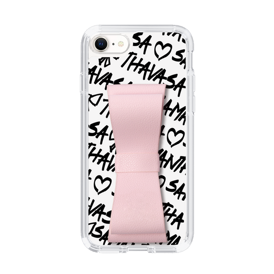 スリムプロテクションケース - STAND & RING RIBBON Sakura Pink［ Samantha Thavasa - スクリッタ - ホワイト ］