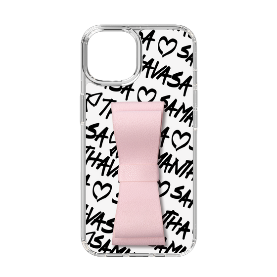 スリムプロテクションケース - STAND & RING RIBBON Sakura Pink［ Samantha Thavasa - スクリッタ - ホワイト ］