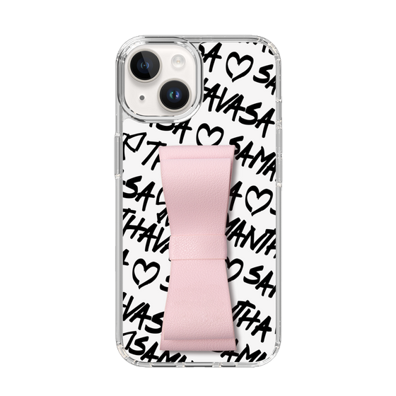 スリムプロテクションケース - STAND & RING RIBBON Sakura Pink［ Samantha Thavasa - スクリッタ - ホワイト ］