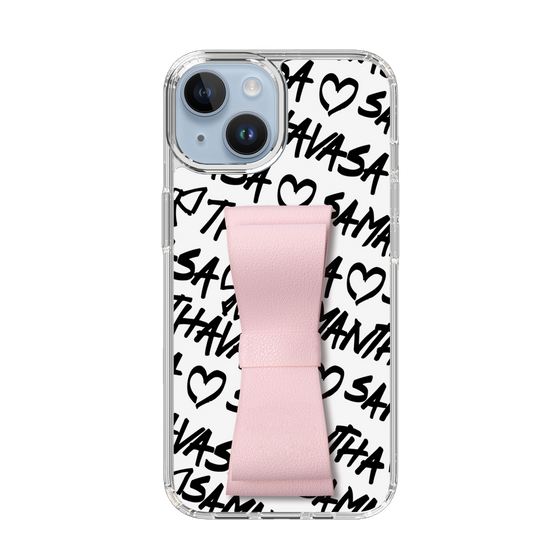 スリムプロテクションケース - STAND & RING RIBBON Sakura Pink［ Samantha Thavasa - スクリッタ - ホワイト ］