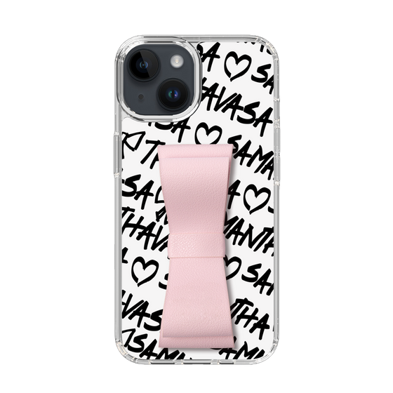 スリムプロテクションケース - STAND & RING RIBBON Sakura Pink［ Samantha Thavasa - スクリッタ - ホワイト ］
