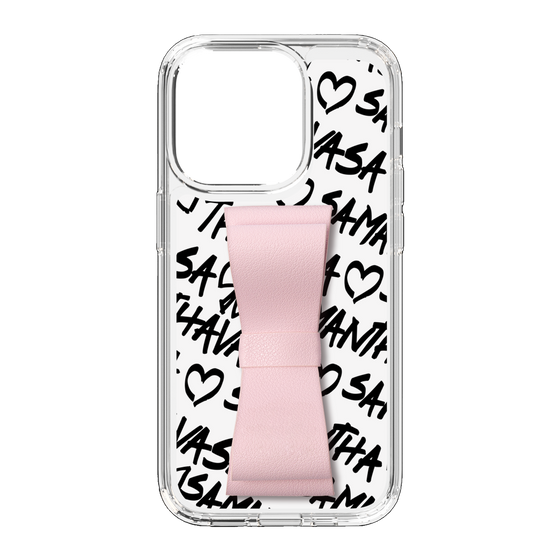 スリムプロテクションケース - STAND & RING RIBBON Sakura Pink［ Samantha Thavasa - スクリッタ - ホワイト ］