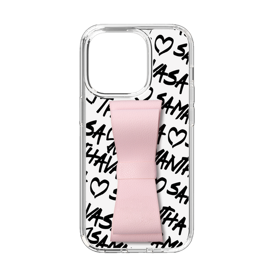 スリムプロテクションケース - STAND & RING RIBBON Sakura Pink［ Samantha Thavasa - スクリッタ - ホワイト ］