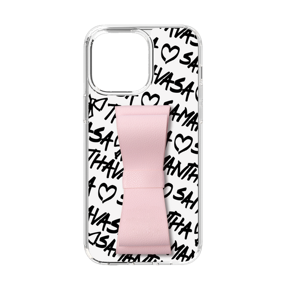 スリムプロテクションケース - STAND & RING RIBBON Sakura Pink［ Samantha Thavasa - スクリッタ - ホワイト ］